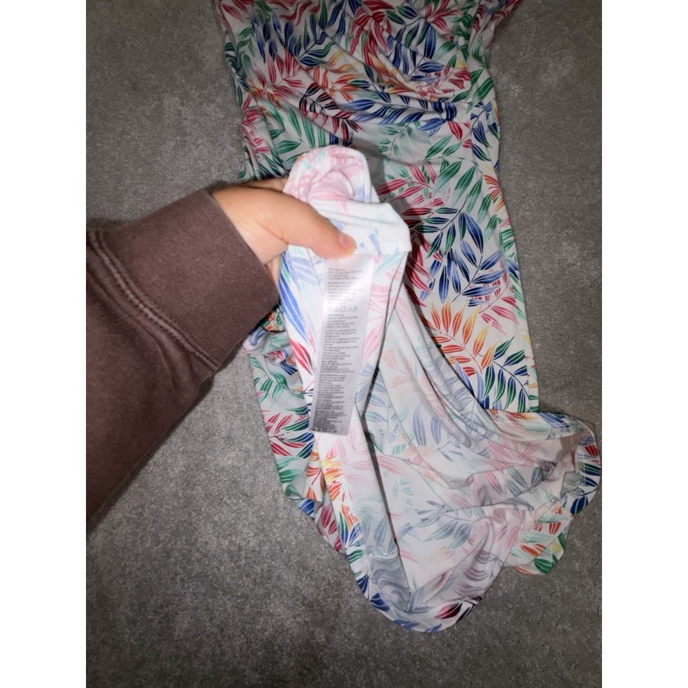 tommy bahama holi frondi midi dress faux wrap ruched L Colorful Palm Tropical - Picture 10 of 12